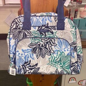 Vera Bradley Blue and Green Leaf Travel Bag